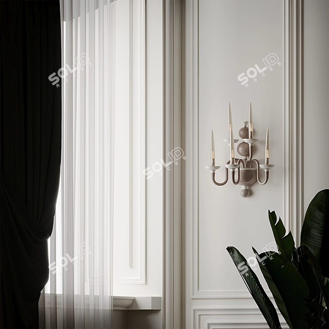 Elegant Due Wall Sconce: Venini 3D model image 3