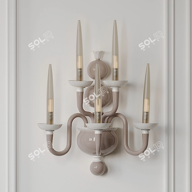 Elegant Due Wall Sconce: Venini 3D model image 4