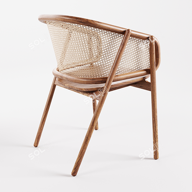 Elegant Rattan Armchair: Cane Collection 3D model image 7