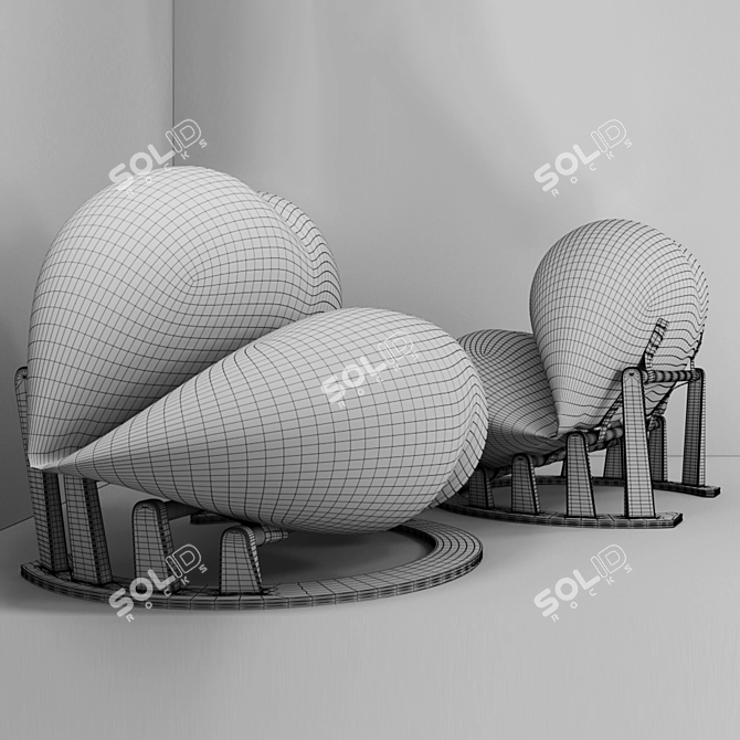 Dream Lips Armchair 3D model image 2