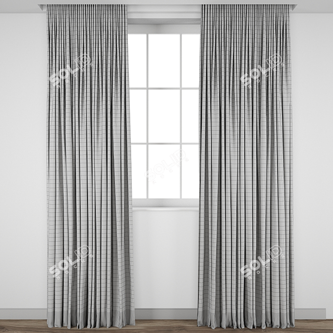 Detailed Curtain Model: 3ds Max 2011, 2014, Obj 3D model image 3