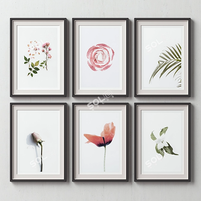 Versatile Picture Frames Set -133: 6 Colors, 3 Sizes 3D model image 2