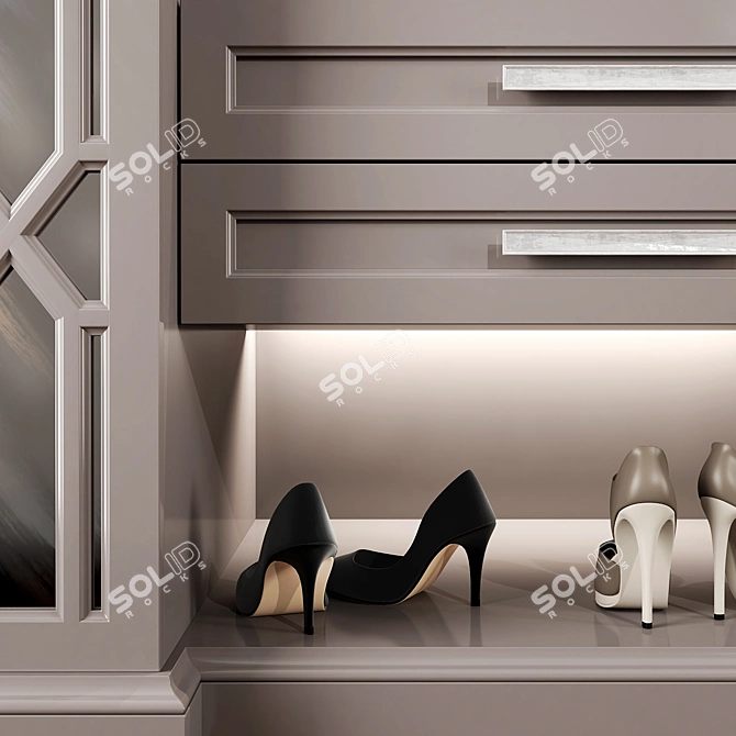 Modern Hallway Wardrobe Set 3D model image 4