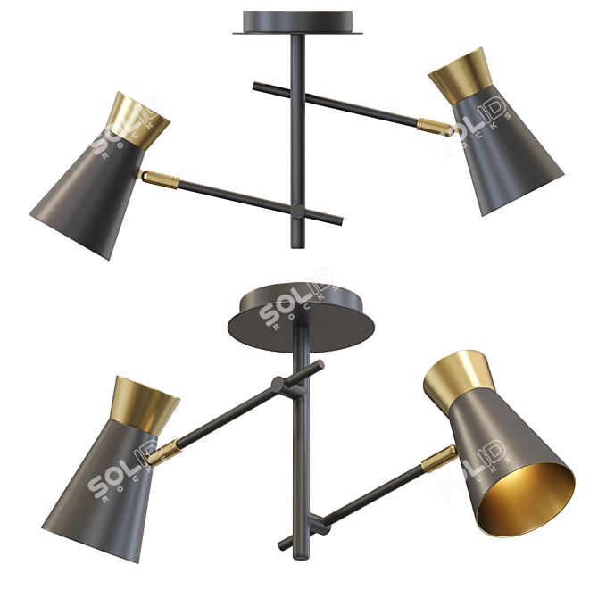 Elegant Metal Shade Lamp: Lampatron KERTY 2 3D model image 4