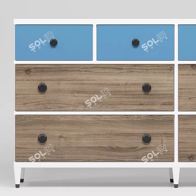 Versatile Wooden Chest of Drawers 3D model image 1