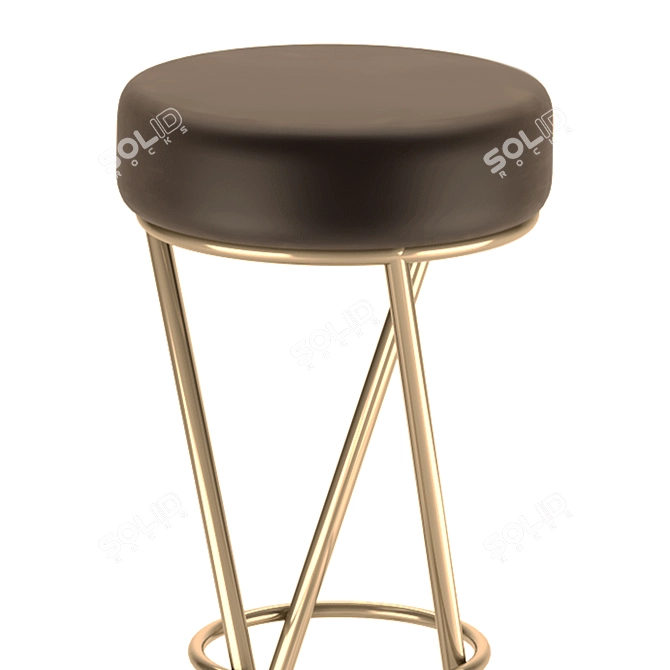 Nuka Bar Stools: Sleek Brass Seating 3D model image 2