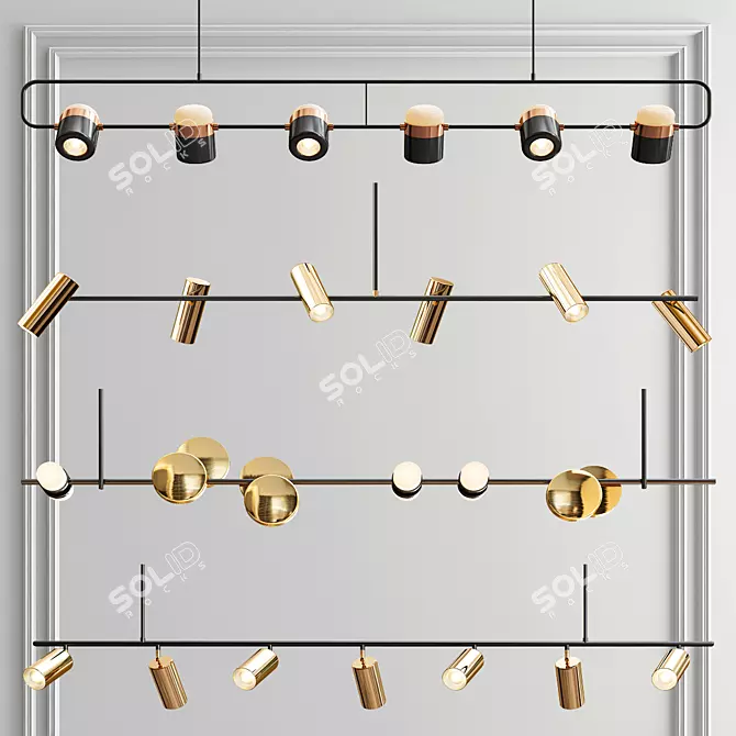 Luxury Linear Chandelier Collection 3D model image 1