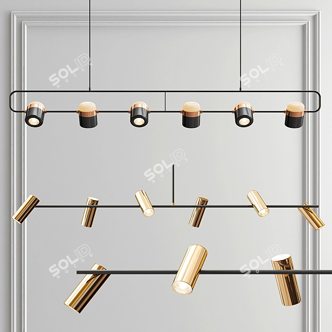 Luxury Linear Chandelier Collection 3D model image 2