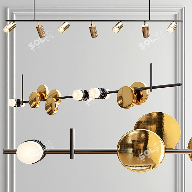 Luxury Linear Chandelier Collection 3D model image 3