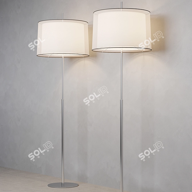 SABA Matt Nickel Floor Lamp 3D model image 1