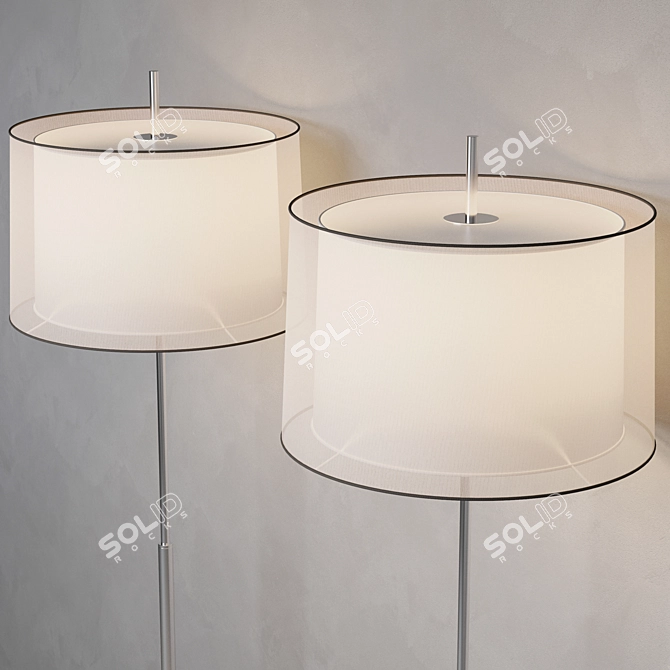 SABA Matt Nickel Floor Lamp 3D model image 2