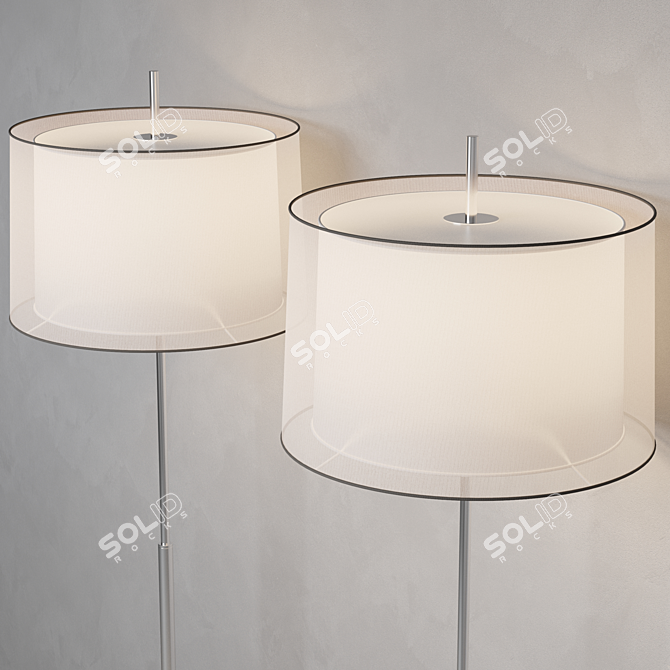 SABA Matt Nickel Floor Lamp 3D model image 5