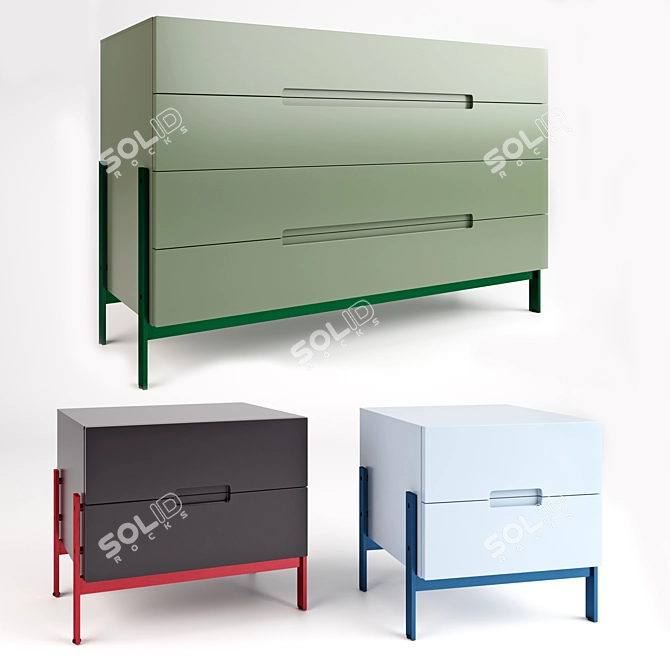 Sleek FLOAT Collection Novamobili - Modern Storage Solutions 3D model image 3