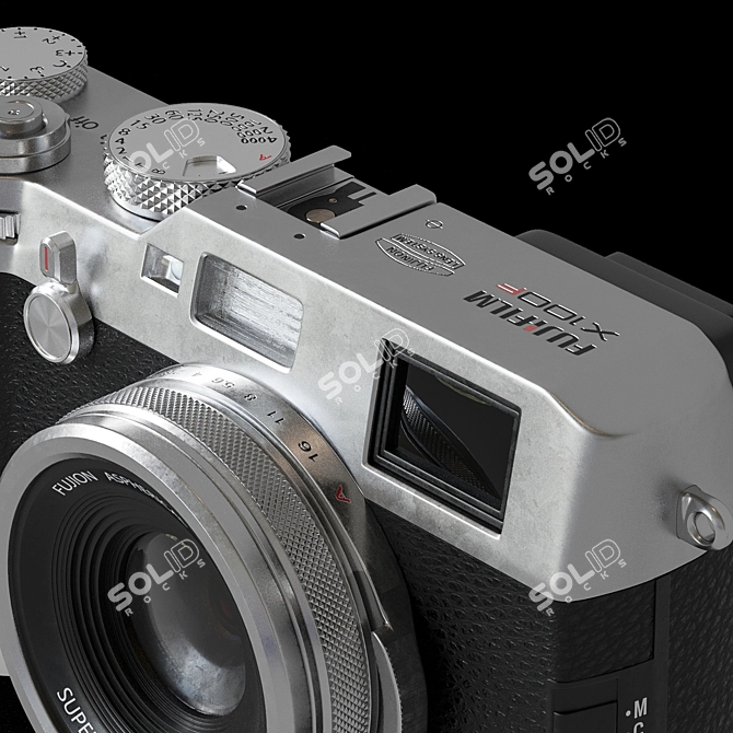 Premium Fujifilm X100F: Compact Silver Camera 3D model image 4