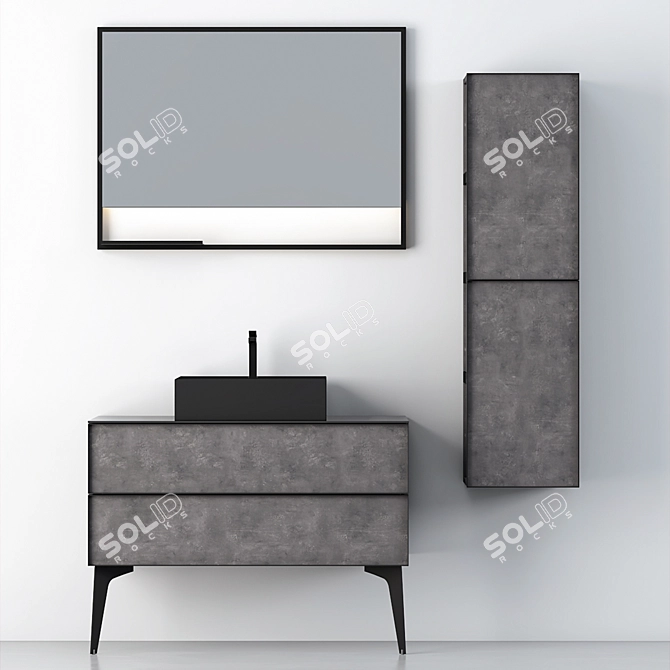 Modern Bathroom Cabinet Set | Sleek Design 3D model image 4