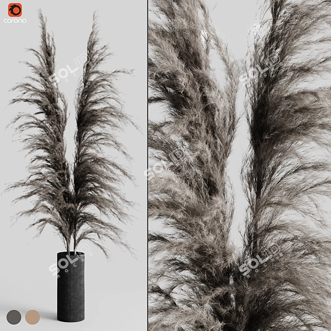 Delicate Pampas Bouquet 3D model image 1