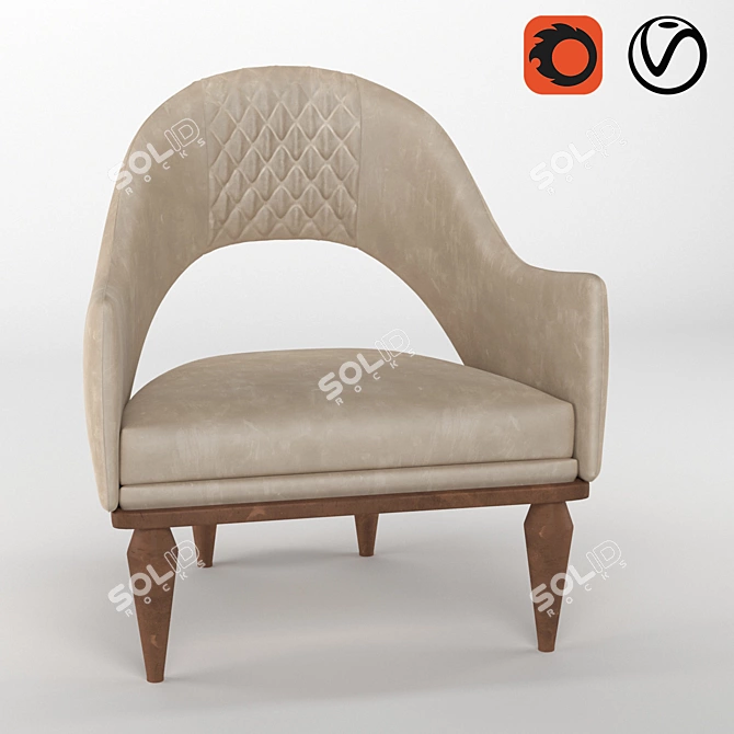 Cocoon Comfort: Cipriani Homood Armchair 3D model image 1