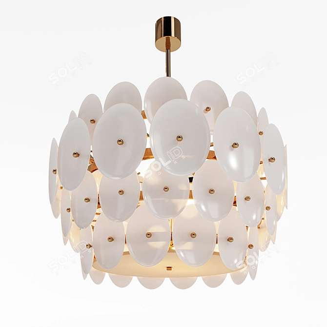 Halcyon Perle Chandelier: Elegant Illumination for the Perfect Ambiance 3D model image 1