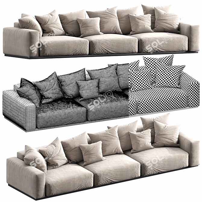 Modern Design Flexform Lario Sofa 3D model image 3