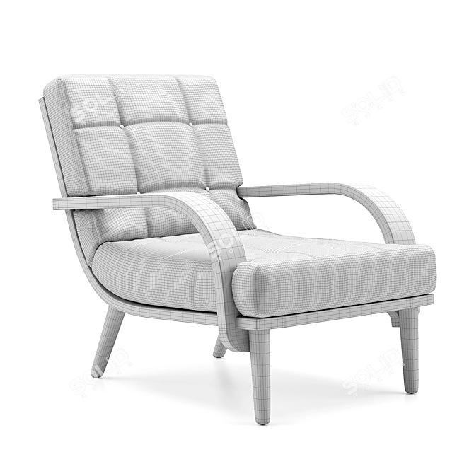 Refinished Mid Century Lounge Chair 3D model image 2