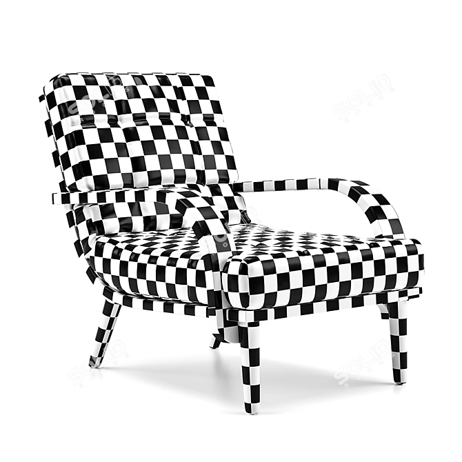 Refinished Mid Century Lounge Chair 3D model image 3