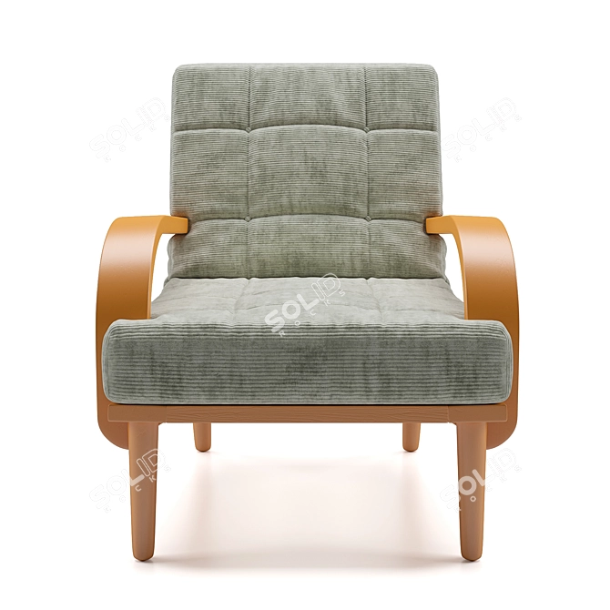 Refinished Mid Century Lounge Chair 3D model image 4