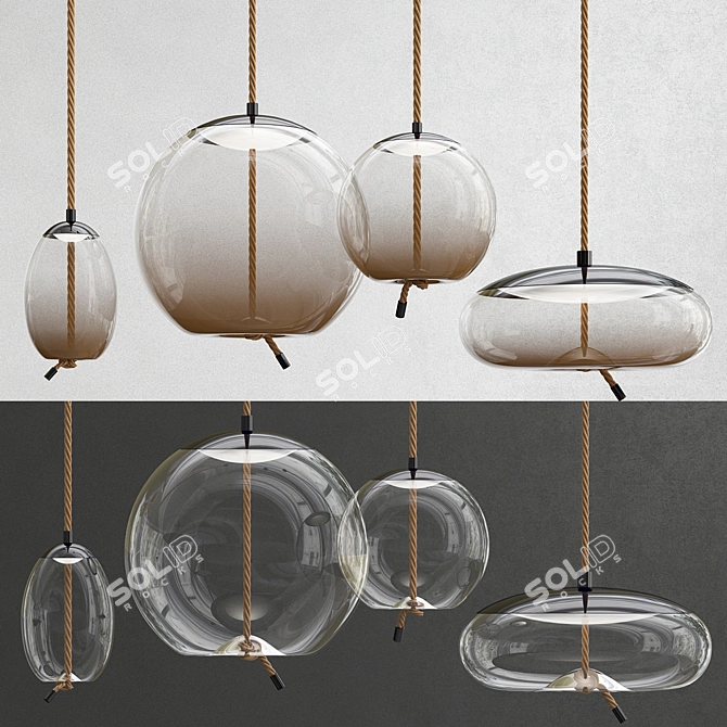 Elegant Glass Sphere Pendant 3D model image 1