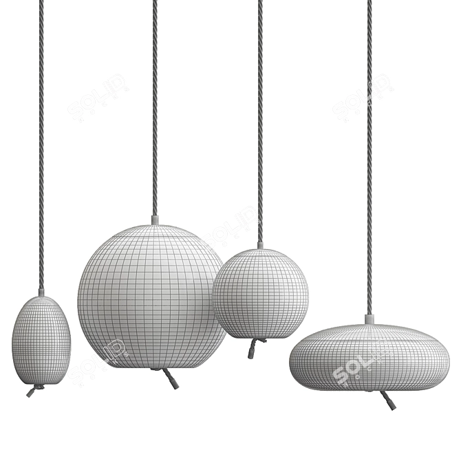 Elegant Glass Sphere Pendant 3D model image 2