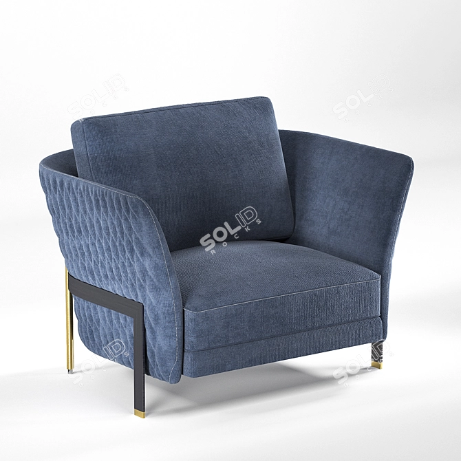 Elegant Upholstered Armchair - Timeless Design 3D model image 1