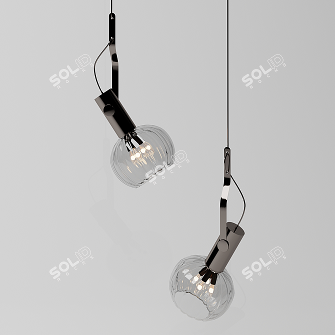 Fleming Chrome Chandelier 3D model image 1