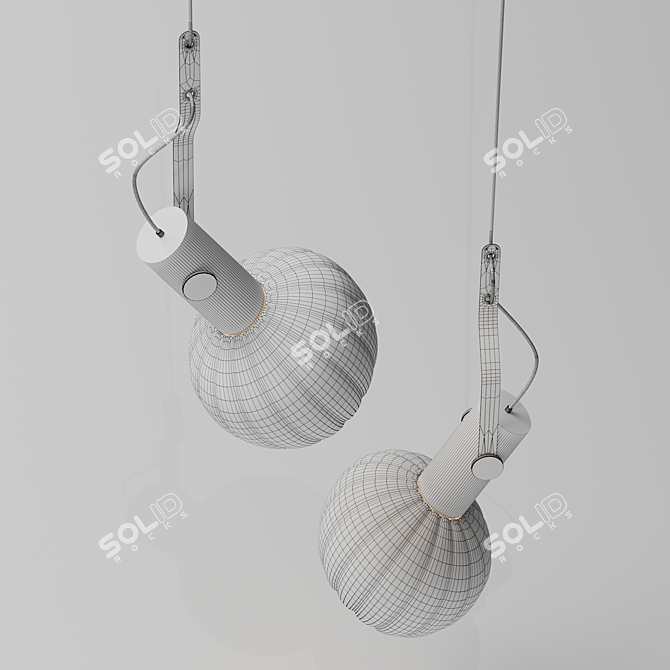 Fleming Chrome Chandelier 3D model image 4