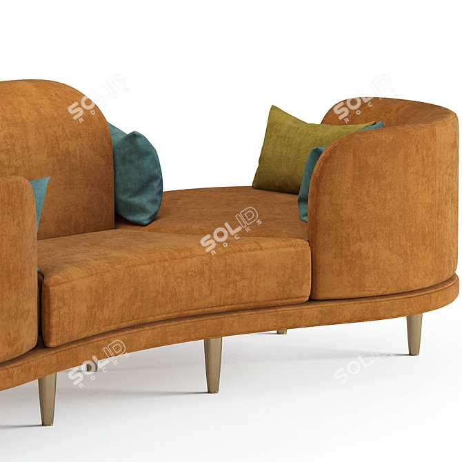 Velvet Dervisci Couch: Luxurious & Stylish 3D model image 3