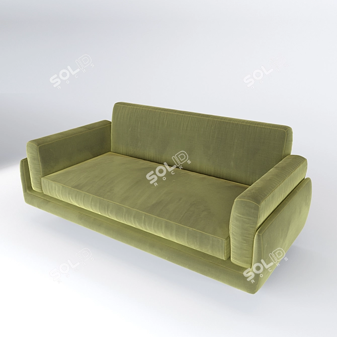 Effortlessly Elegant Olive Sofa 3D model image 2