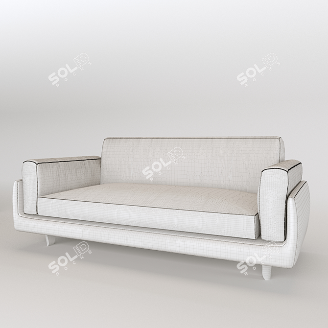 Effortlessly Elegant Olive Sofa 3D model image 4