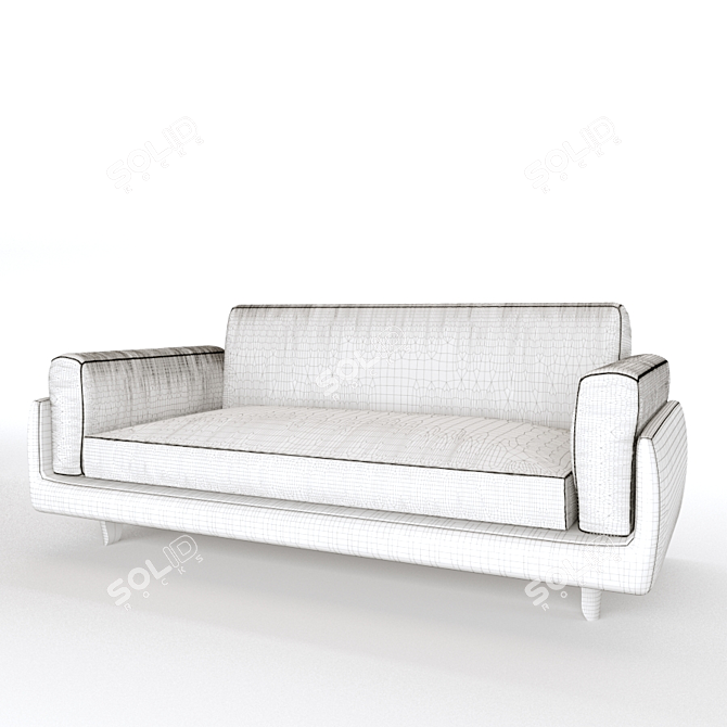 Effortlessly Elegant Olive Sofa 3D model image 5