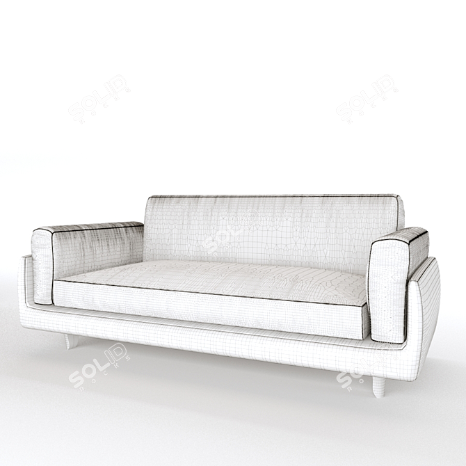 Effortlessly Elegant Olive Sofa 3D model image 6