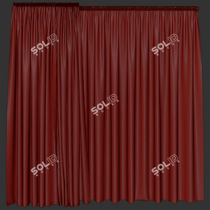  Elegant Gray Curtains - 3000*3000mm 3D model image 2