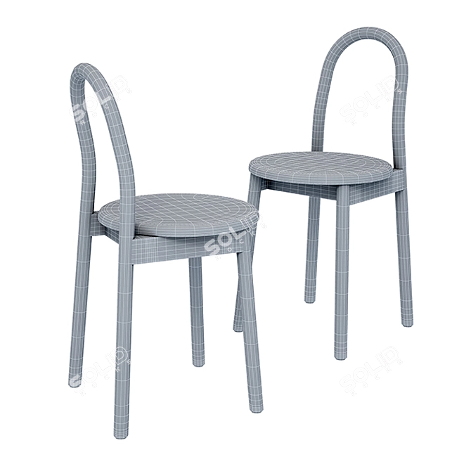Elegant Bobby Upholstered Chair 3D model image 5