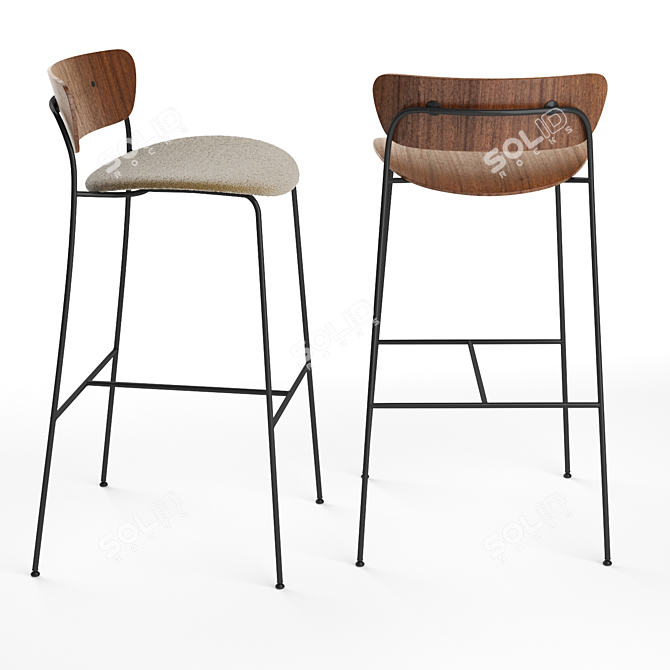 Sleek Pavilion AV7 AV9 Bar Stool 3D model image 4