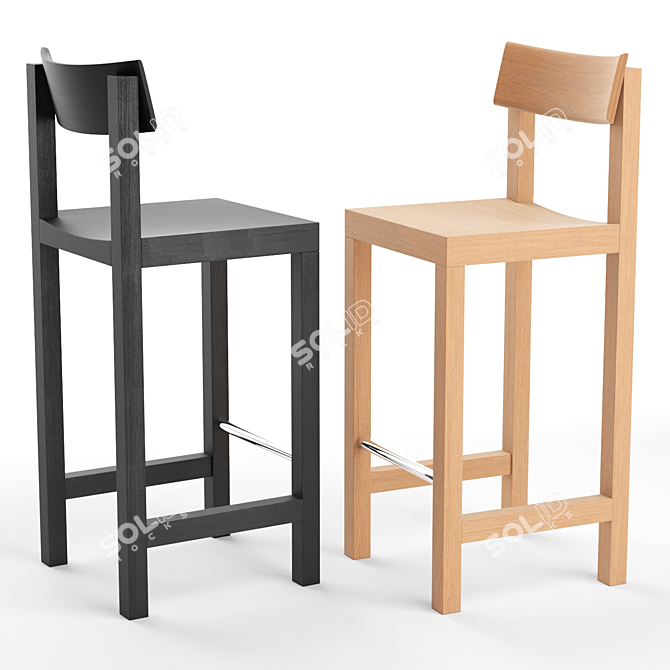 Modern Minimalist Primo Bar Stool 3D model image 3