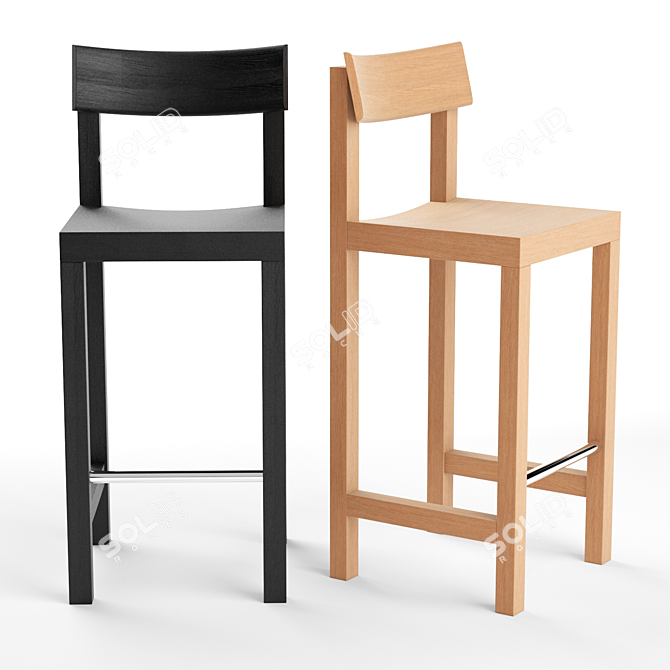 Modern Minimalist Primo Bar Stool 3D model image 5