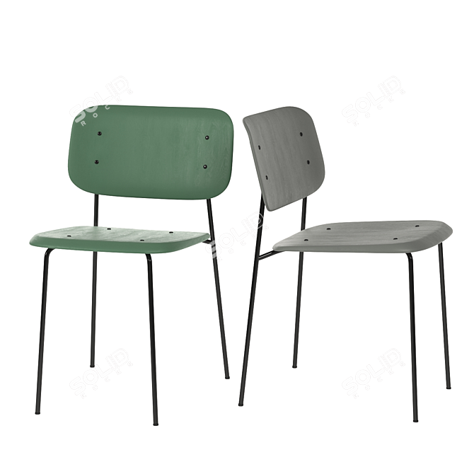 Sleek Soft Edge 10 Chair 3D model image 3