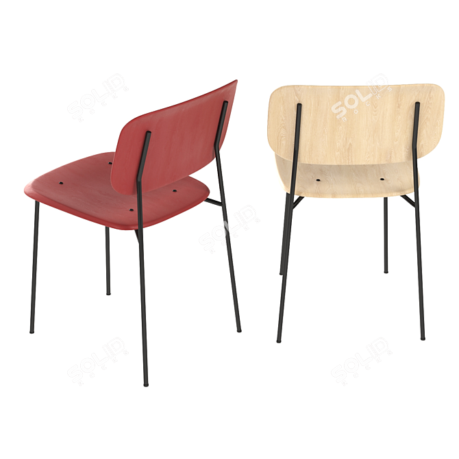 Sleek Soft Edge 10 Chair 3D model image 4