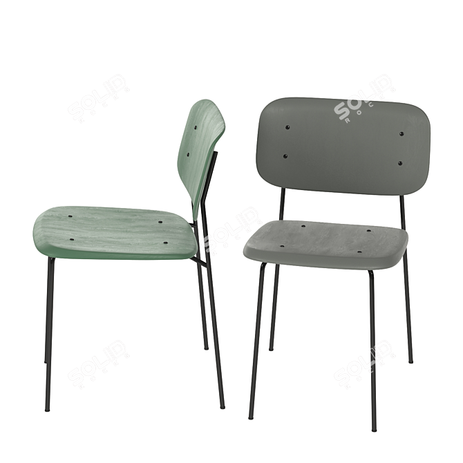 Sleek Soft Edge 10 Chair 3D model image 5