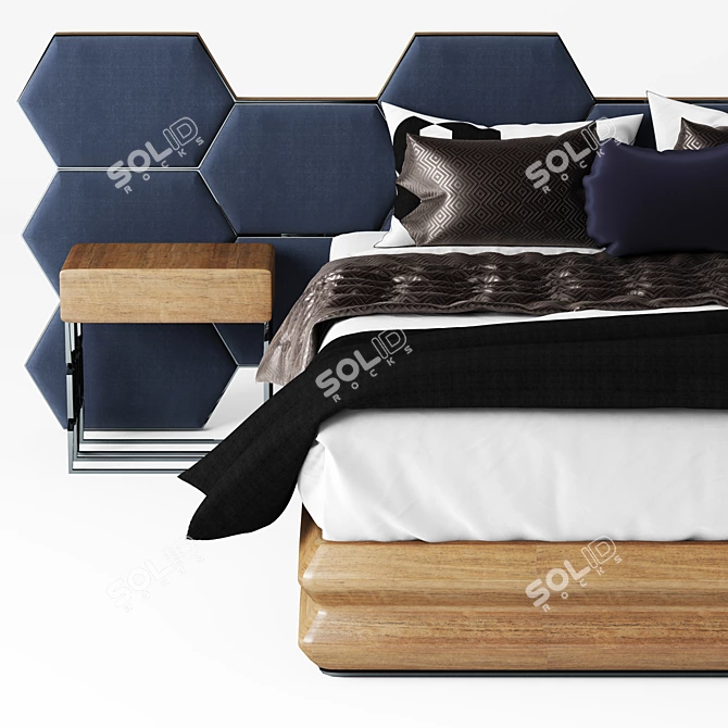 Hexagonal Dreams: Unique Bed Designs! 3D model image 2
