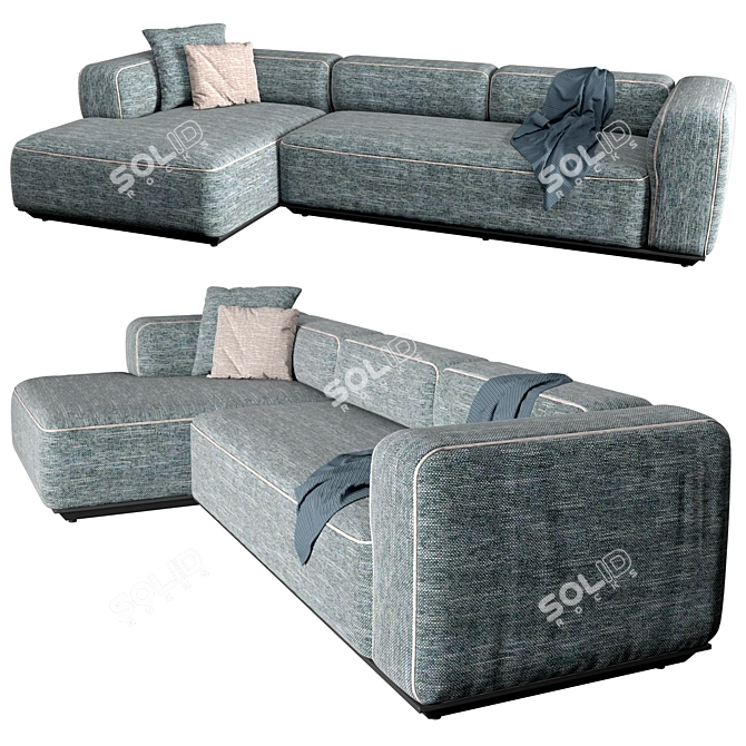 Hybrid Sofa: Versatile Modular Seating 3D model image 1