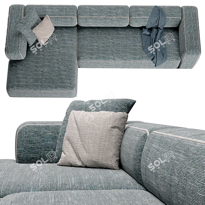 Hybrid Sofa: Versatile Modular Seating 3D model image 4