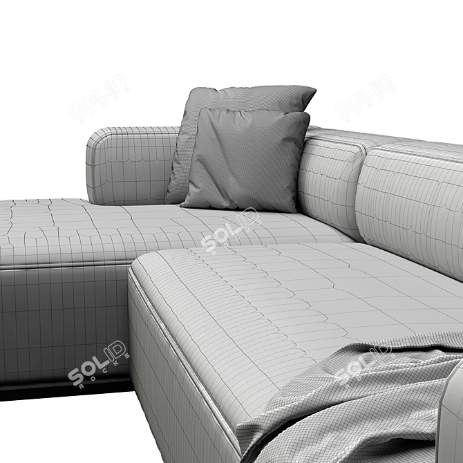 Hybrid Sofa: Versatile Modular Seating 3D model image 5