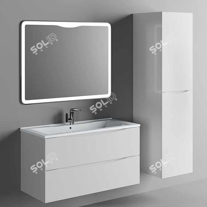 BelBagno Marino 100 - Stylish Washbasin Cabinet 3D model image 1