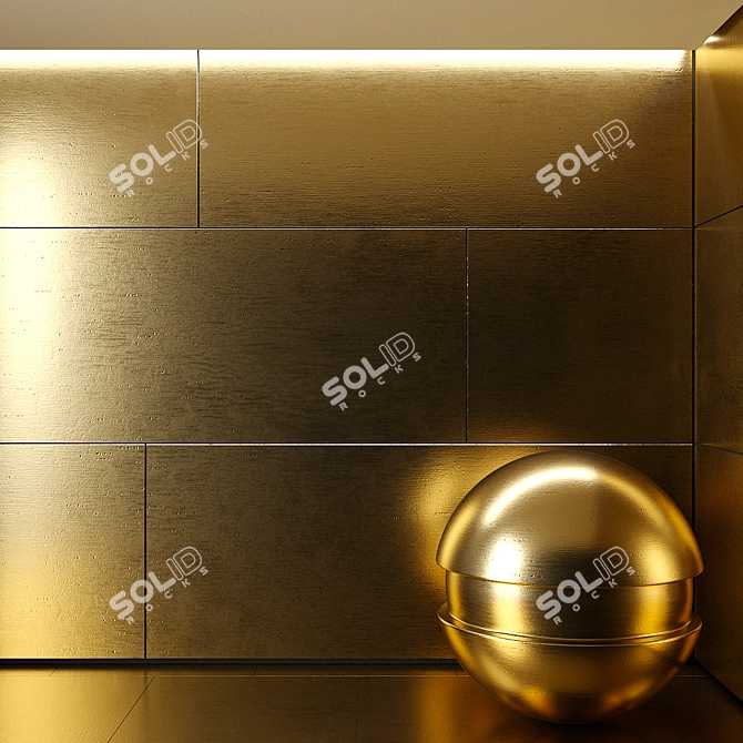 Sleek Seamless Gold Texture 3D model image 1